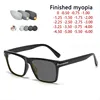 Rectangle Women Sun Glasses Men Shades Square Black Sunglasses Myopia Nerd Photochromic Prescription 0 -0.25 -0.5 -1.0 To -6 1