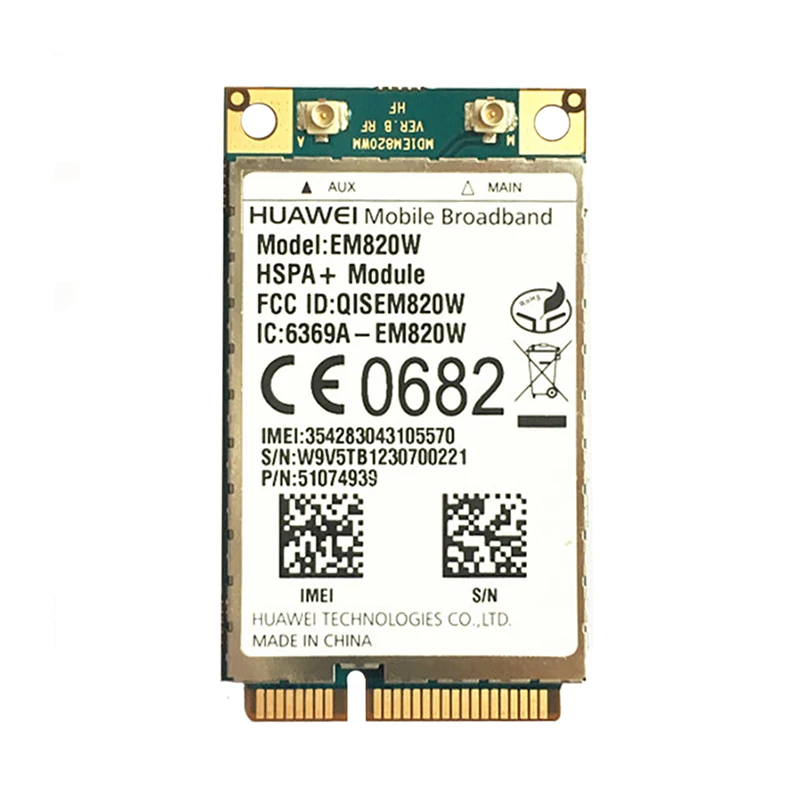 

3G Module HuaWei EM820W GSM WCDMA 3G Wireless WWAN Mini PCI-E Card HSPA+21Mbps Brand new original Support SMS, Data, GPS