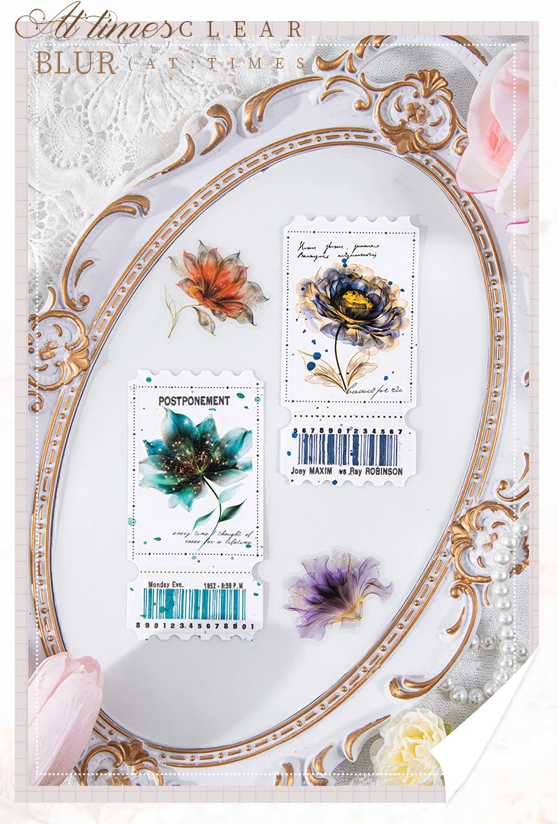 15 Stücke Blume Kawaii PET Journaling Aufkleber Set Für Geschenk Verpackung Scrapbooking Album Planer Journal Kunst DIY Handwerk – Detail 12