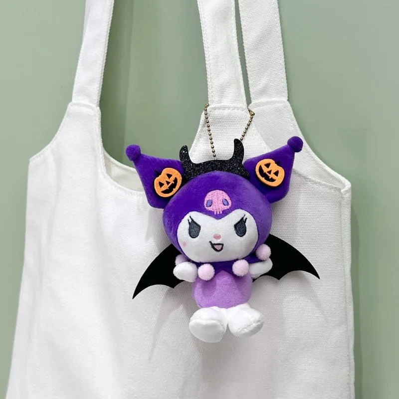 Sanrio Kuromi My Melody Keychain Cartoon Halloween Plush Toys Kawaii Hello Kitty Doll Backpack Pendant Decoration Holiday Gift 5