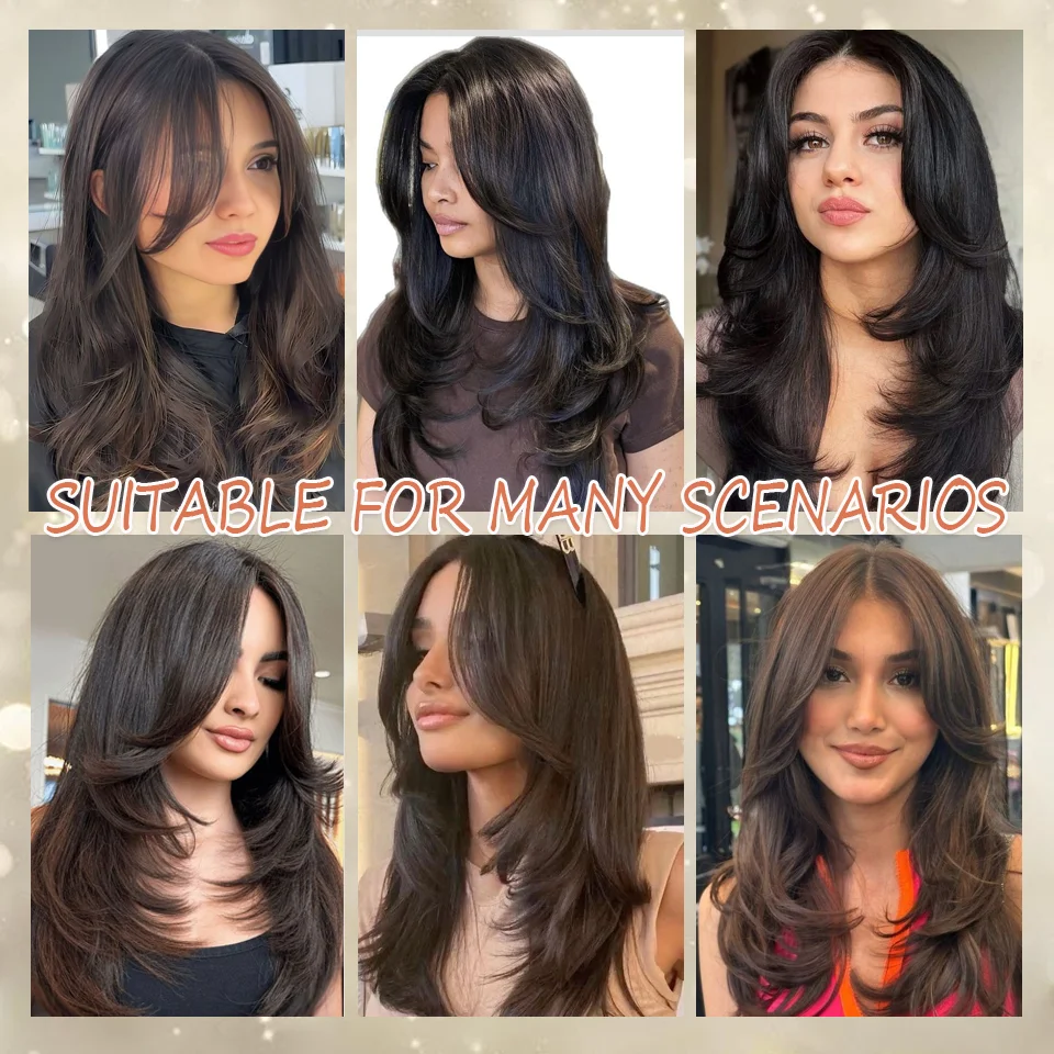 Natural Synthetic Hair Bangs Side Fringe for Women Middle Part False Bangs Clip-in Exrensions Invisible Hairpieces Daily Wear Bl