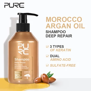 PURC Aminoacidi Shampoo Balsamo Marocco Olio di Argan Senza Solfato Levigante Cheratina Trattamento Dei Capelli Riparazione Cura Dei Capelli Danneggiati 1