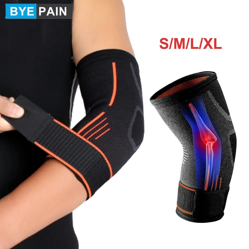 BYEPAIN 1Pcs Fitness Elbow Brace Compression Support Sleeve for Tendonitis, Tennis Elbow, Golf Treatment - Reduce Joint Pain