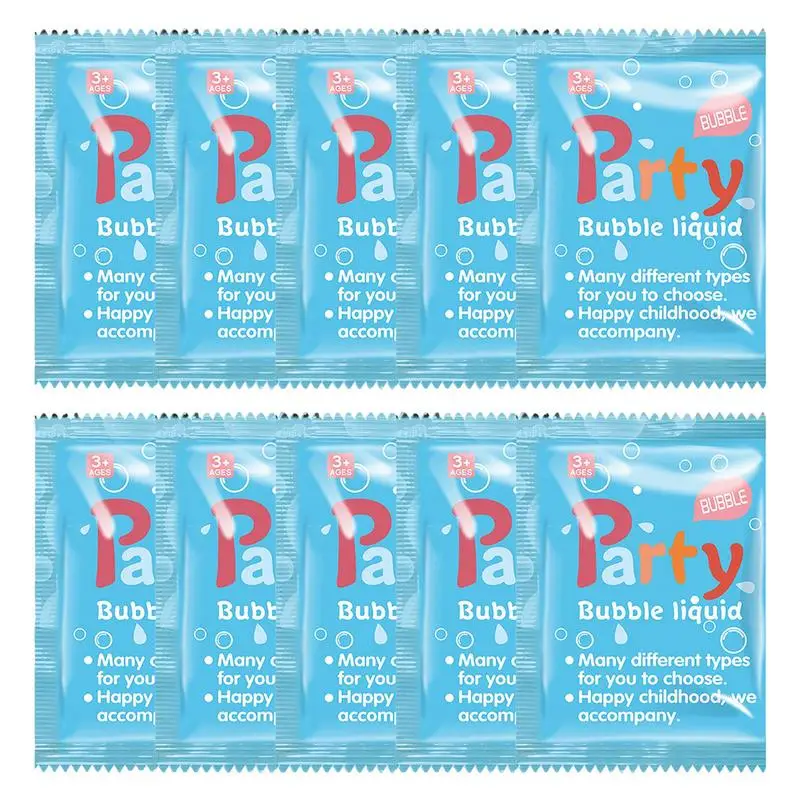 

Bubble Solution Concentrate Packets 10 Pack Of 10ml Bubble Machine Refill Liquid Convenient Kids Toys Safe Party Favor Portable