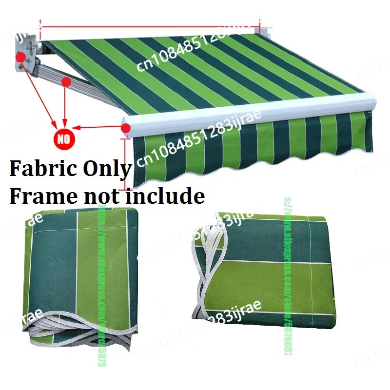 

Waterproof Green Stripe Thicken Shrinkage Telescopic Folding Awnings Outdoor Balcony Patio Tent Rain Shelter Sunshade Canopy