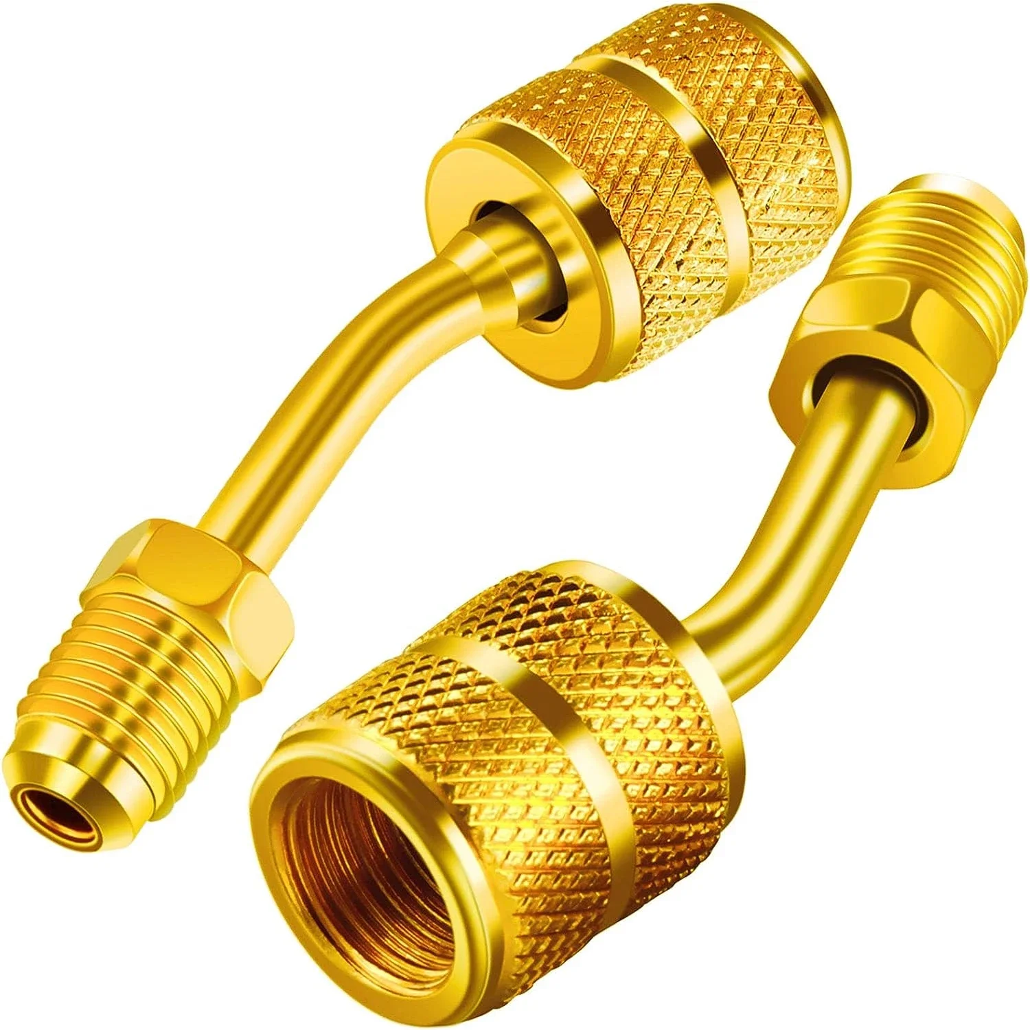 2pcs R410A Adapter 5/16 inches SAE Female to 1/4 inches SAE Male Flare for Air Conditioners HVAC