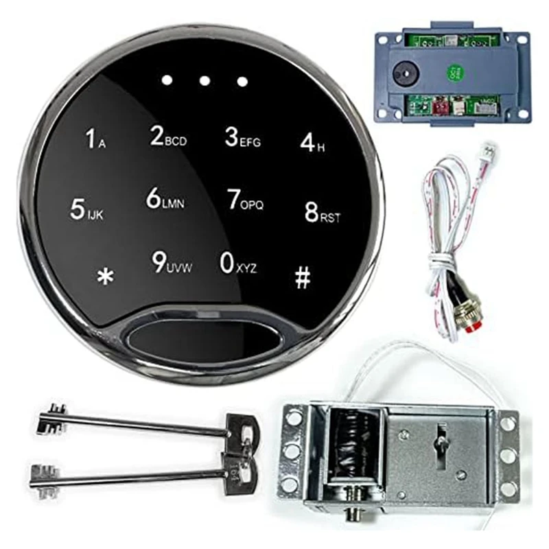 

Safe Lock Replacement Electronic Safe Lock Set Touch Pad/Keypad With Solenoid Lock 2 Override Keys