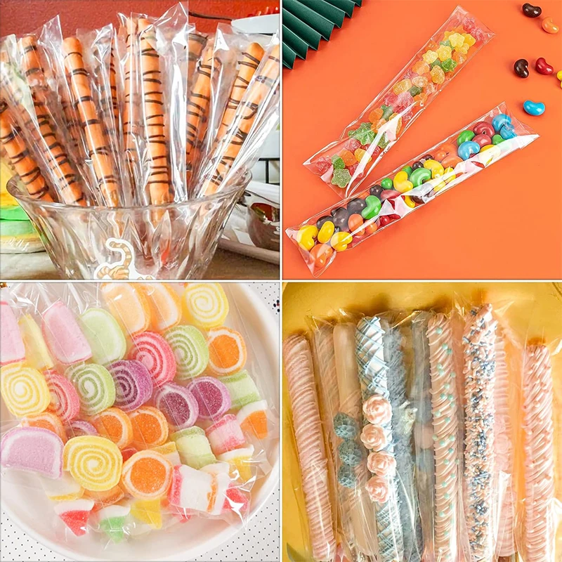 thumbnail image 3 of 50/100 piezas de bolsas de celofán transparentes para galletas y dulces, para decoración de bodas, cumpleaños, fiestas, embalaje para regalos de Navidad, 3 of 6