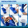Upgrade 40" Portable Pool Vacuum Cleaner,Pool Underwater Vacuum Jet Cleaner w/Brush 6