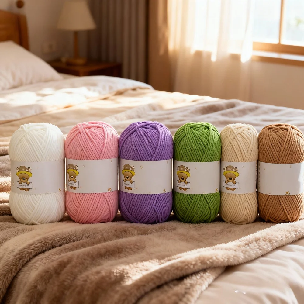 1 قطعة 50 جرام ماتي الشنيل غزل دمية الموضوع اليدوية الكروشيه محبوك المواد الصغيرة شريط الجليد الموضوع