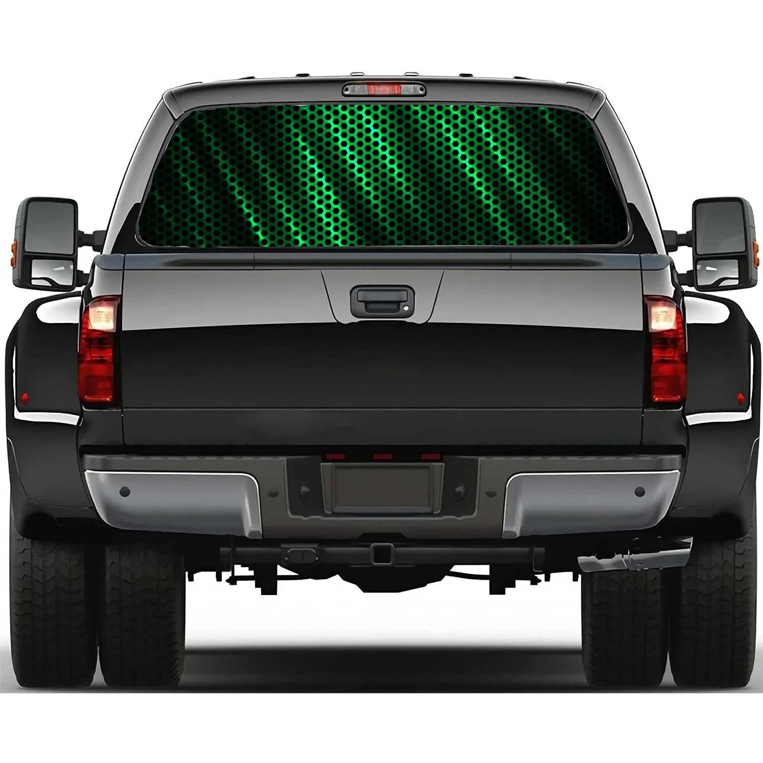 

Modern Abstract Futuristic Rear Window Decal Fit Pickup,Truck,Car Universal See Through Perforated Back Windows Vinyl Sticker