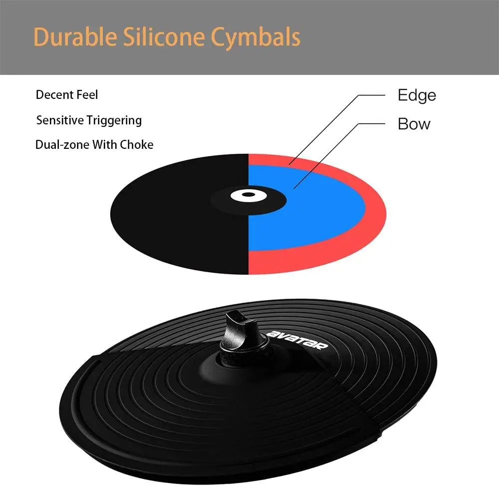 10inch Avatar Dual zone Universal Expansion Cymbal With Choke for Avatar Electronic Drum Set and precussion pad PD705 PD708