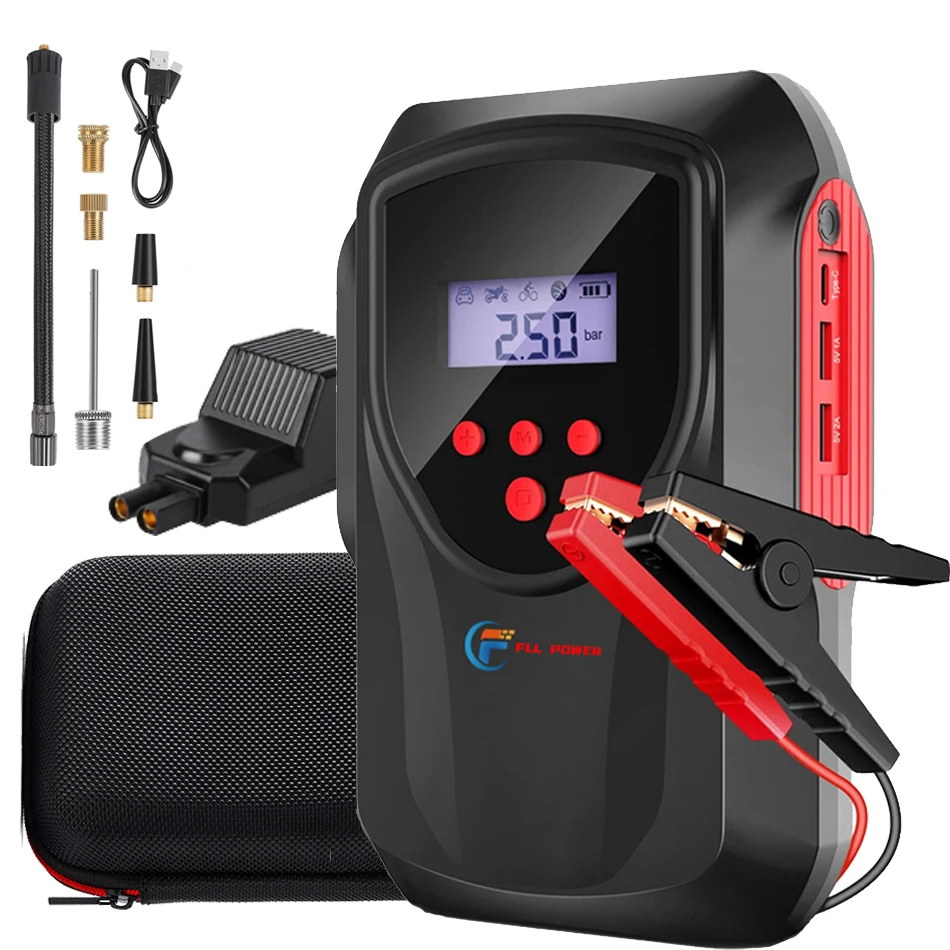 Multi-function Car Jump Starter Air Pump Power Bank Portable Air Compressor Cars Battery Starters Starting Auto Tyre Inflator car jump starter jump starter