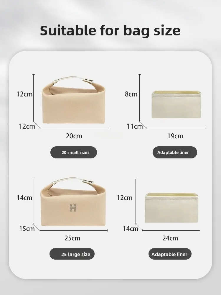 Lightweight Nylon Inner Bag for  Trousee Lunch Box Bag Storage Organizer Square ape Universal Zipper Closure Cosmetic...