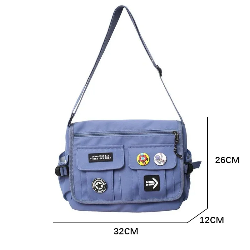 Harajuku Men Nylon Crossbody Bags for Women Messenger Bag Girls