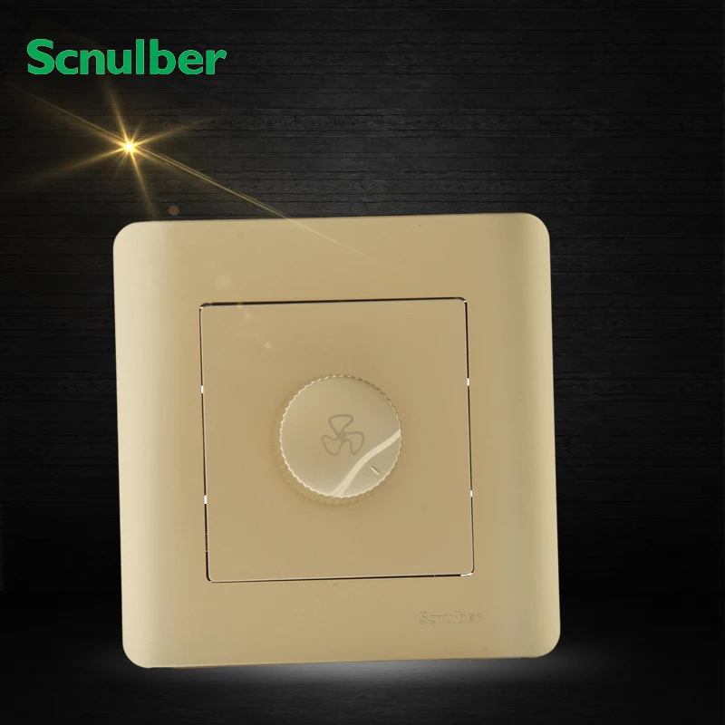 

luxury 86mm champagne speed rotary fan dimmer wall switch