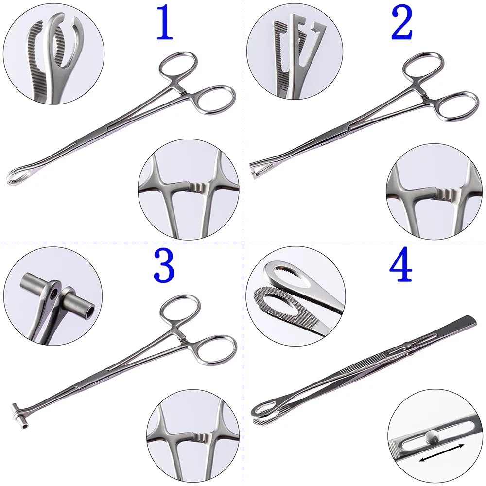 Stainless Steel opening and closing needle ball clamp Needle Pipe Clamp Tweezers Open Close Plier Piercing Tools