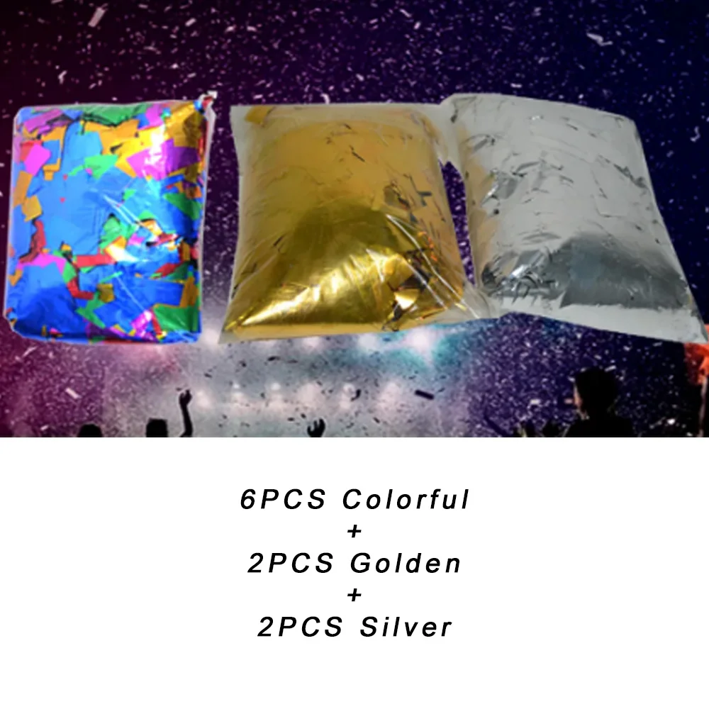 10 Kilos Confeti Rectangular De Papel Metálico Color Plata