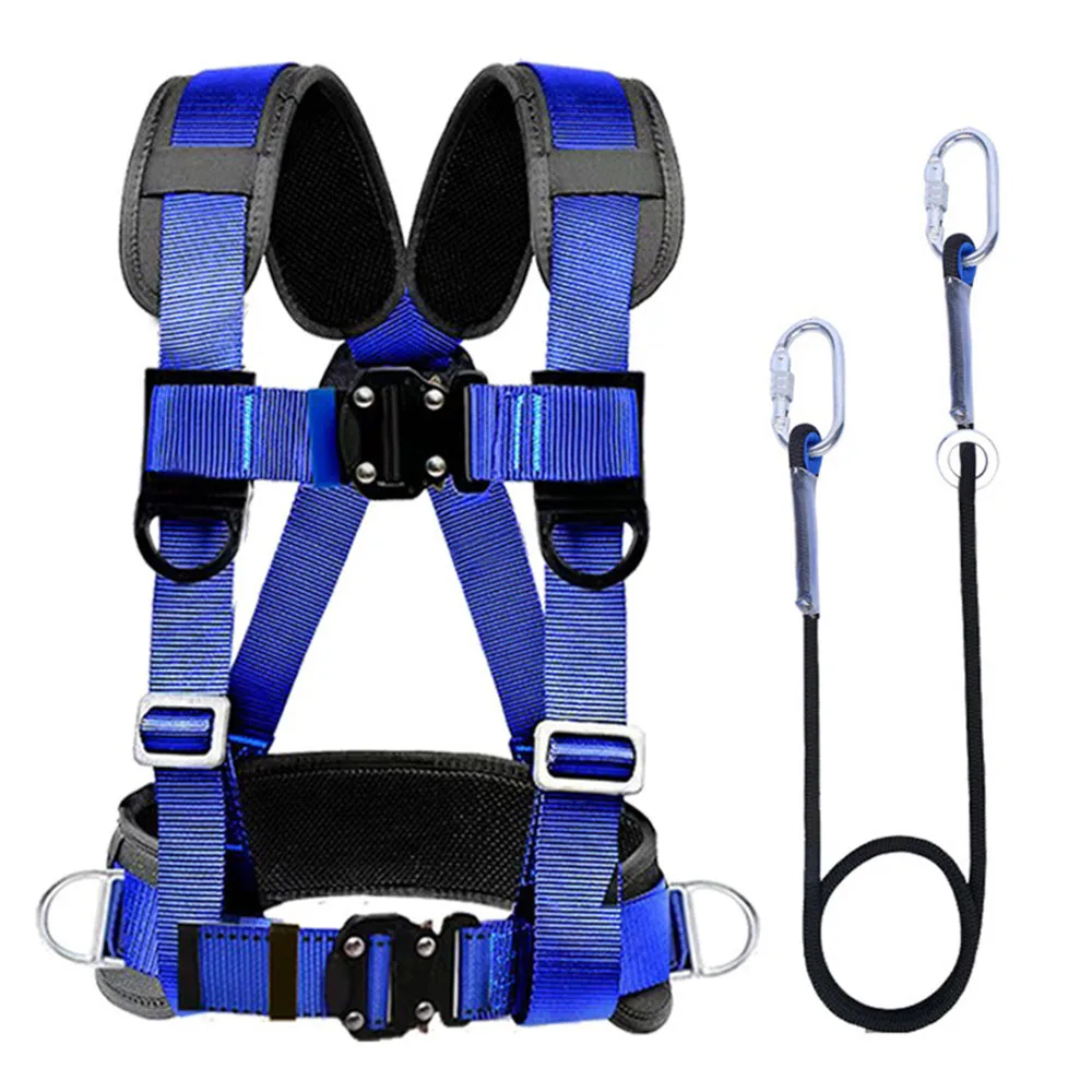 High Altitude Work Safety Harness 3-Point Quick Buckle Safety Belt Outdoor Climbing Electrician Construction Protect Equipment