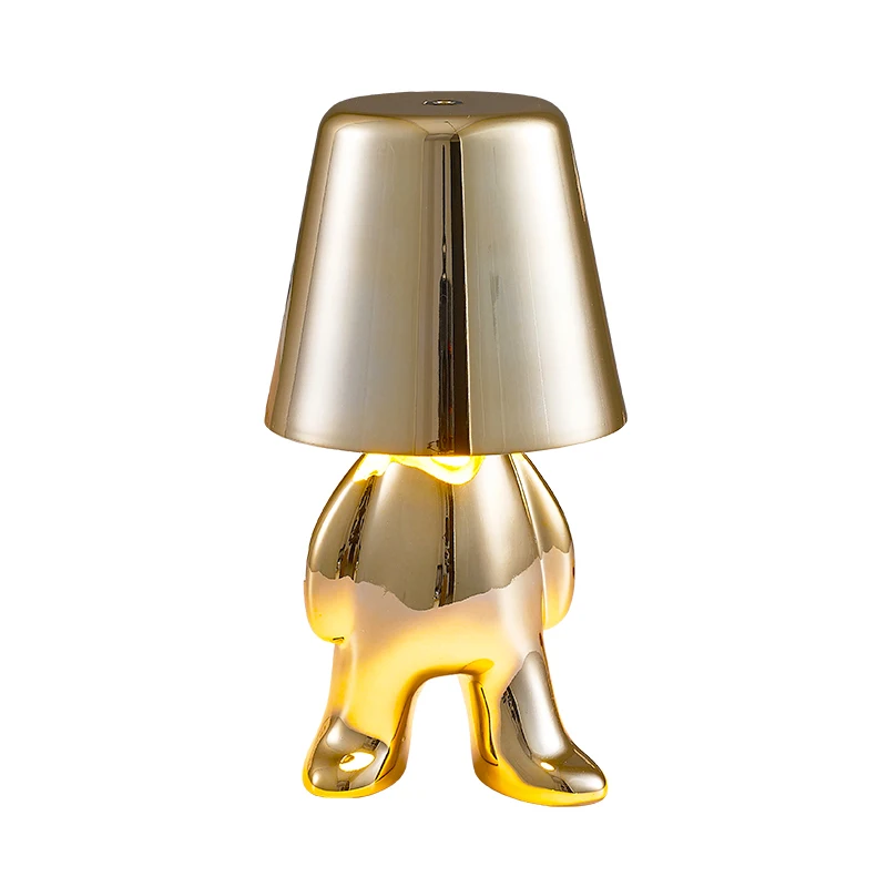 

Lamp charging nightlight high-end ornaments gold retro figurine table lamp