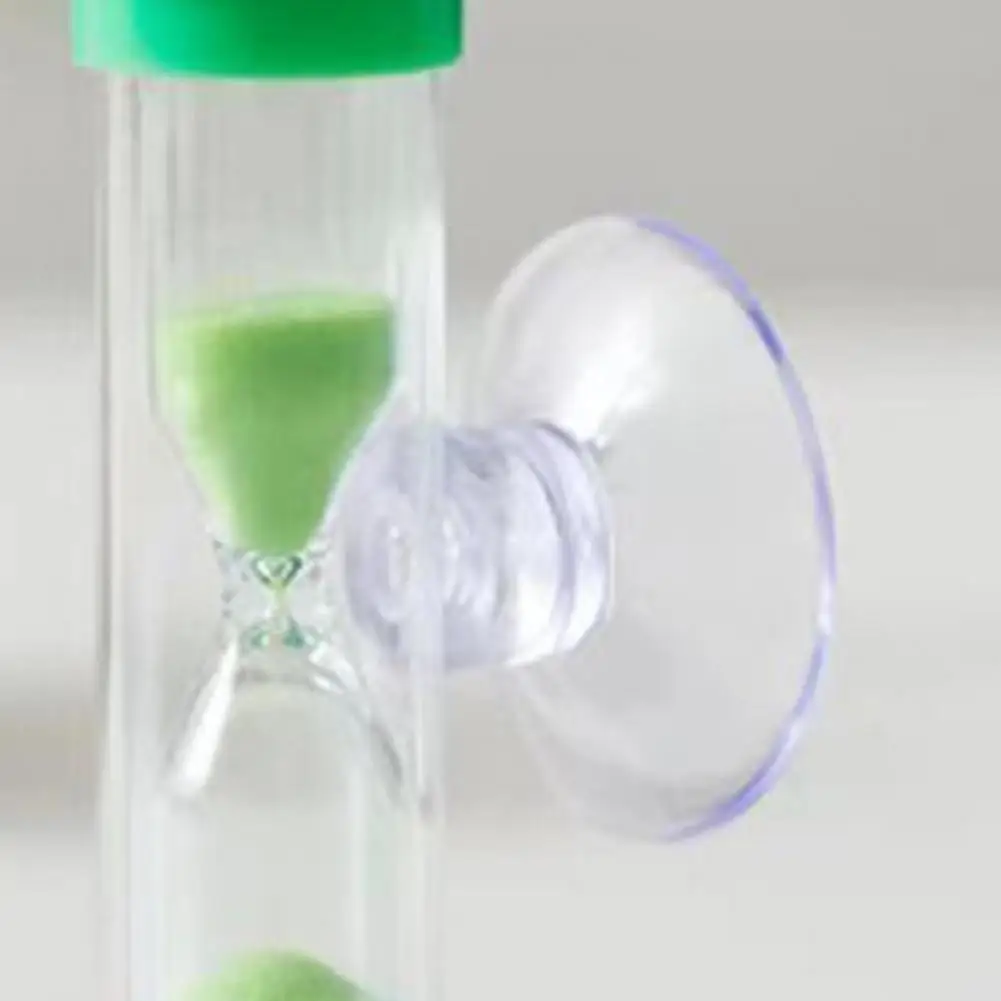 3 Minute Sand Hourglass Timer With Suction Cup Unbreakable Sand Watch 3 Min Sucker Clock Classroom Toothbrush Accessories