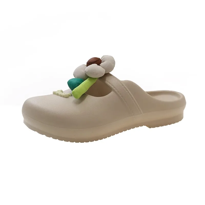 Women fashion Sandals Soft Stitching flower Ladies Sandals Comfortable Flat Sandals Women Open Toe Beach Shoes Woman Footwear
