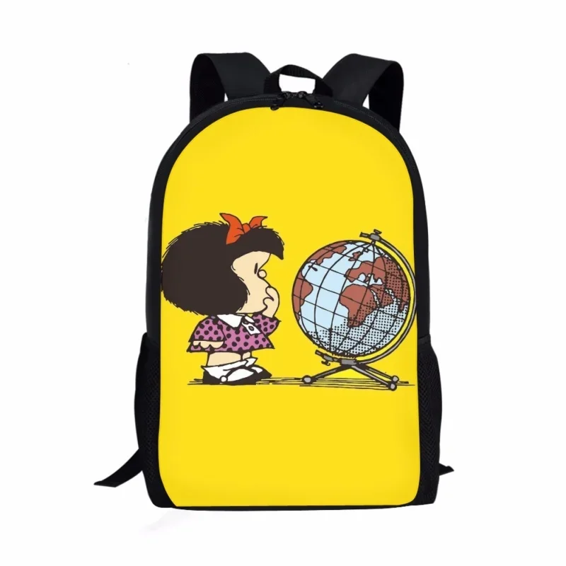 

Cute Cartoon Mafalda 3D Print Pattern School Bag For Children Young Casual Book BagsFor Kids Backpack Teens Schoolbags Mochila