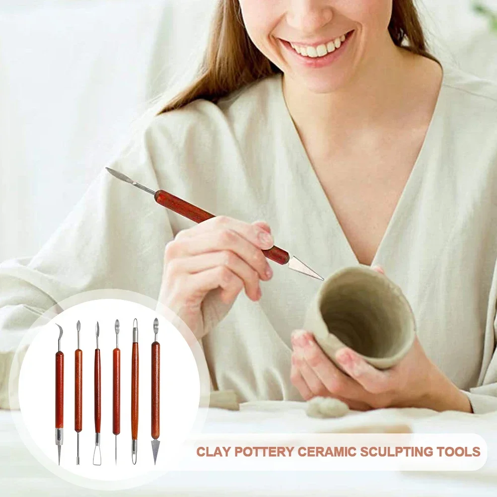 1 Set Pottery Clay Sculpting Tools Smoothing Wax Carving Pottery Ceramic Tools Polymer Shapers Modeling Carved Tool Sculpture