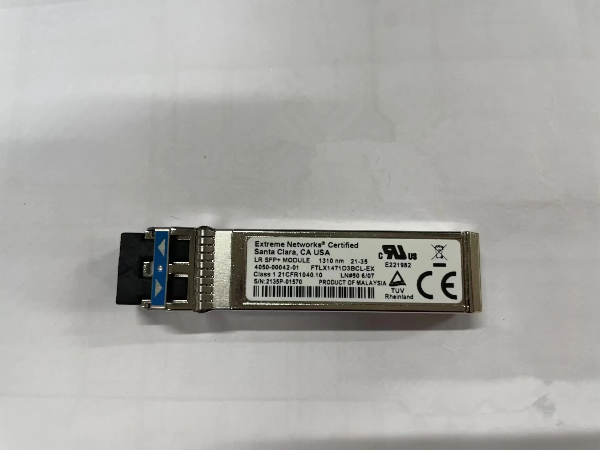 

Extreme Networks Optical Fiber 10G LR SFP+ Module 1310nm 4050-00042-01 FTLX1471D3BCL-EX Extreme Networks 10GB Transceiver