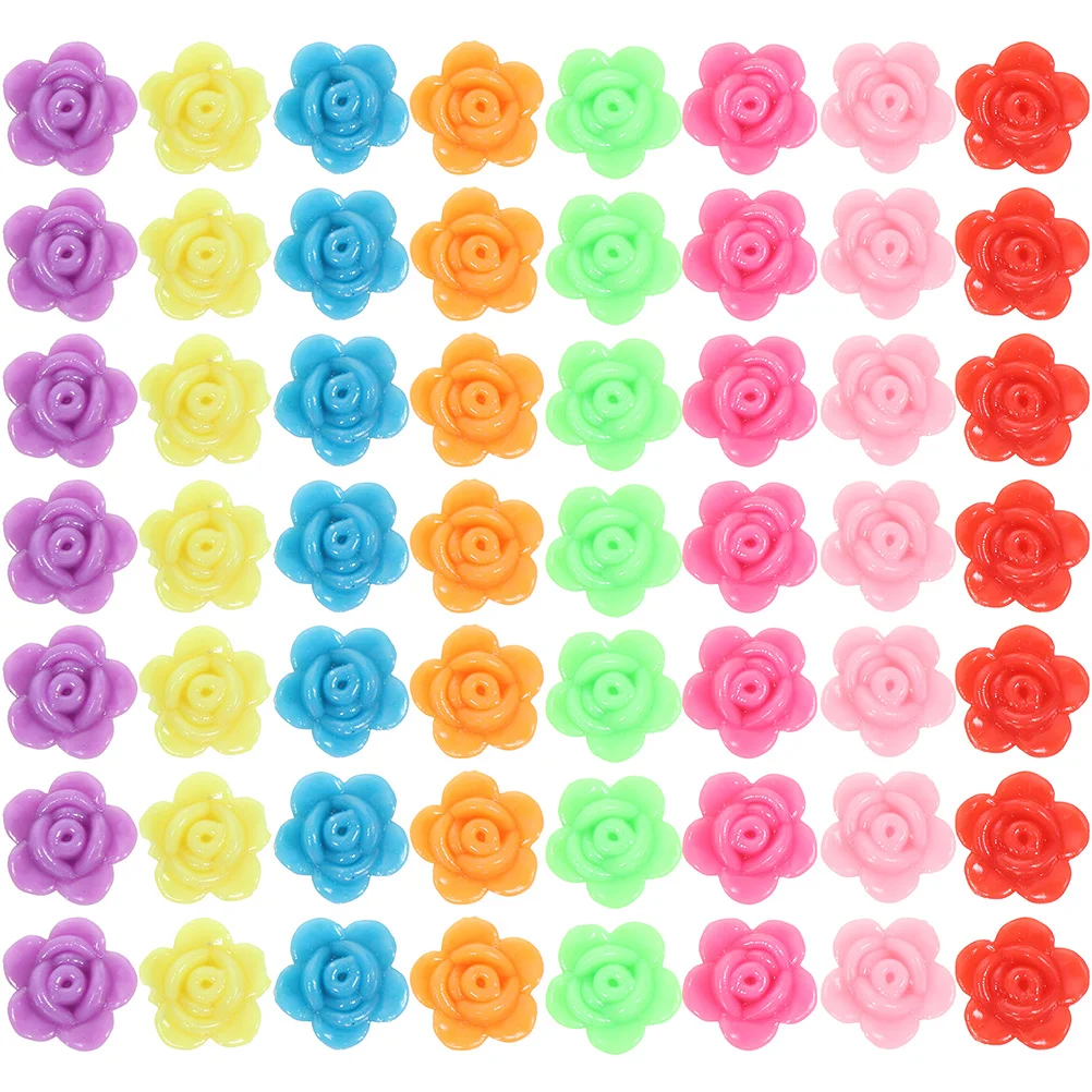 

200Pcs DIY Rose Beads Multi-use Phone Chain Beads Necklace Beads Rose Shaped Beads