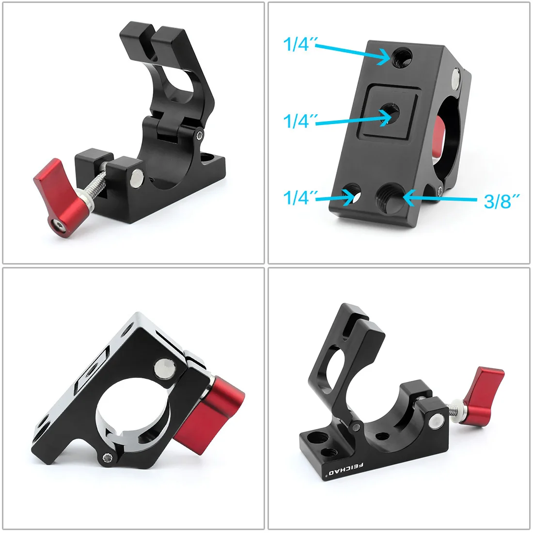 Rail Rod Clamp FEICHAO 25mm Rail Rod Clamp for Ronin M MX System Support Pipe Clamp Screen Monitor Clip Rail Rods Adjust Handle Bracket