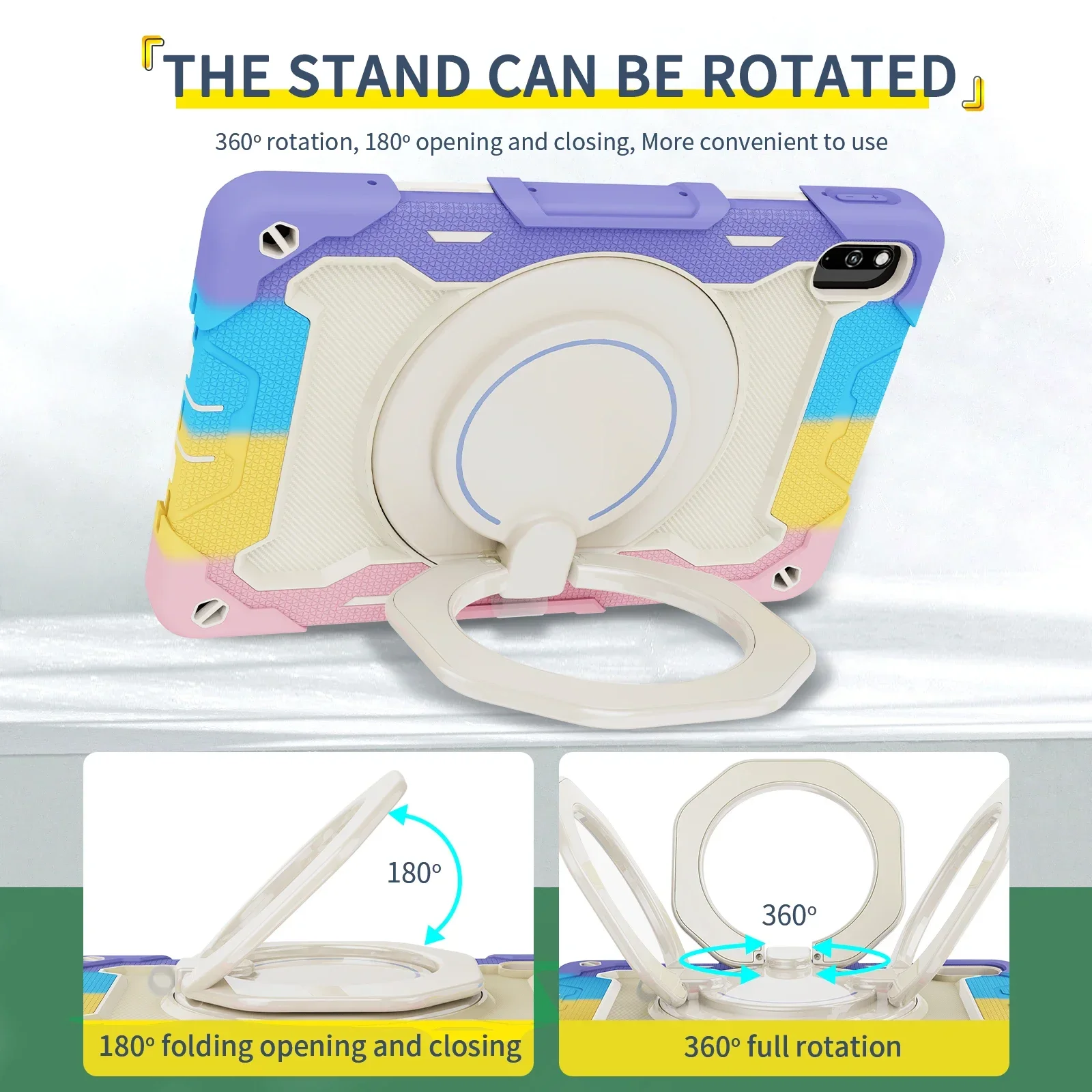Kids Silicon Shockproof Stand Tablet Cover, Enhanced Protection Case