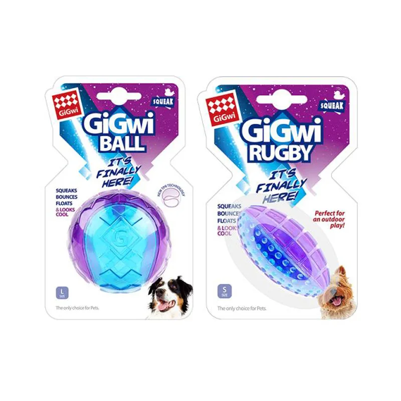 Gigwi Pet Toys G-Ball Series Interactive Dog Ball Dog Toys Squeaky Balls  Bouncy And Assorted Colors for Small/Medium Dogs