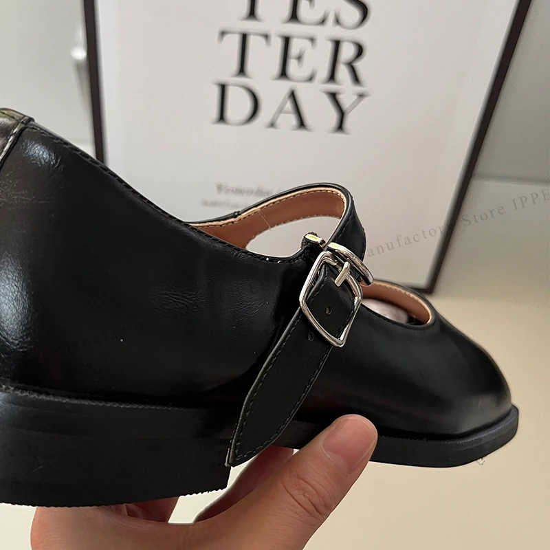IPPEUM Mary Janes Tabis Split Toe Tabi Footwear Shoes Black Plus Size 35-44