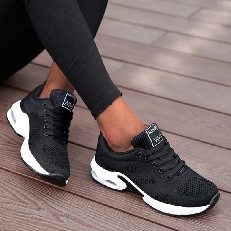 Running Shoes Women Breathable Casual Shoes Outdoor Light Weight Sports Shoes Casual Walking Platform Ladies Sneakers Black|Women's Vulcanize Shoes| - AliExpress