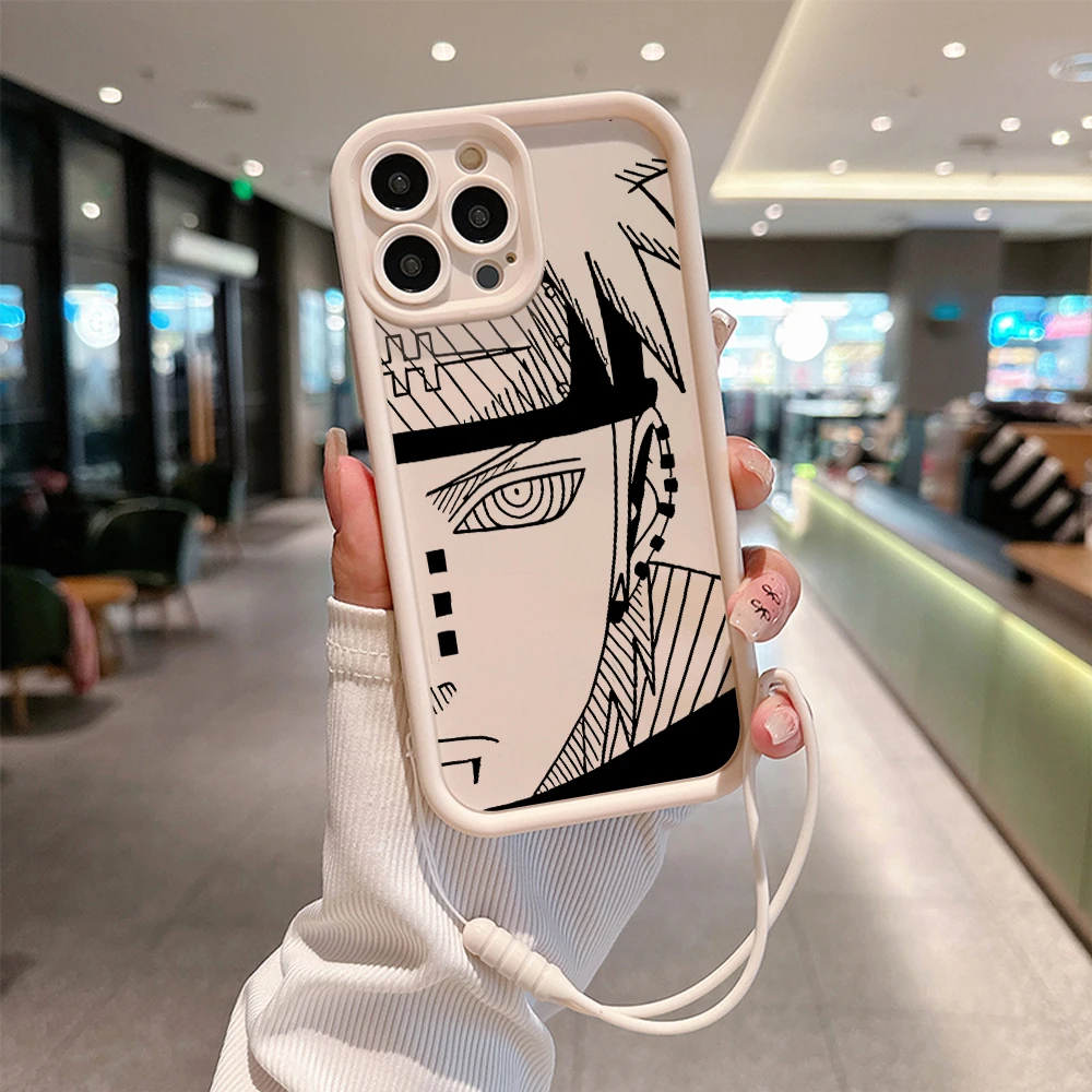 thumbnail image 1 of Funda de teléfono Anime Cool-N-Narutos para IPhone 15 14 13 12 11 Pro Max Mini XR XS X 7 8 Plus, funda trasera suave de TPU con correa de mano, 1 of 5