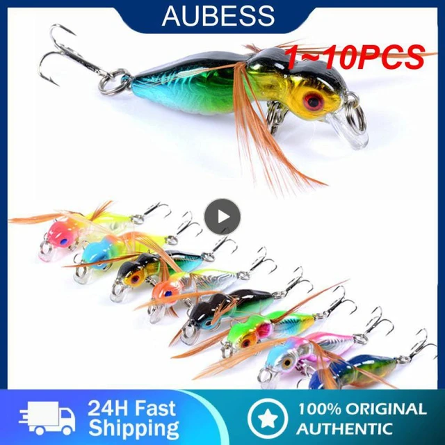 1~10PCS Metal Spoon Minnow Soft Lure Set Mixed Colors Pesca