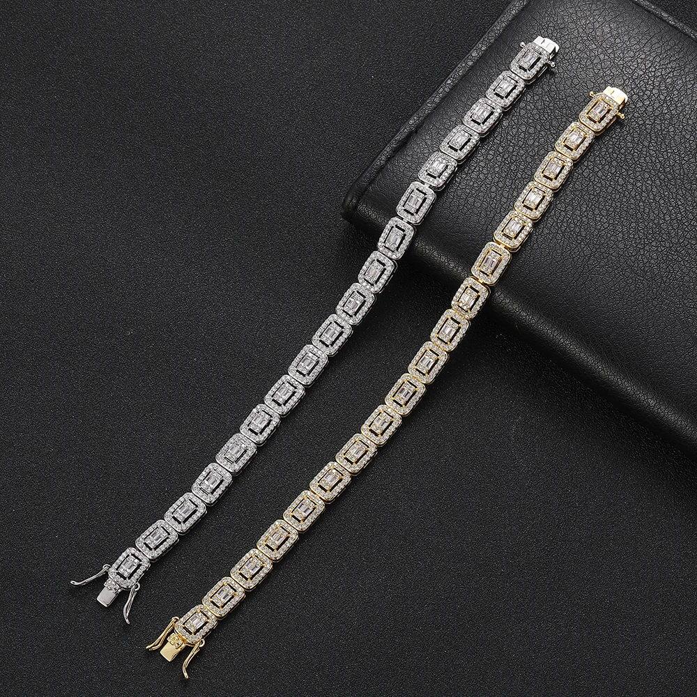 7mm Zircon Tennis Bracelet Men Iced Out Hip Hop Jewelry