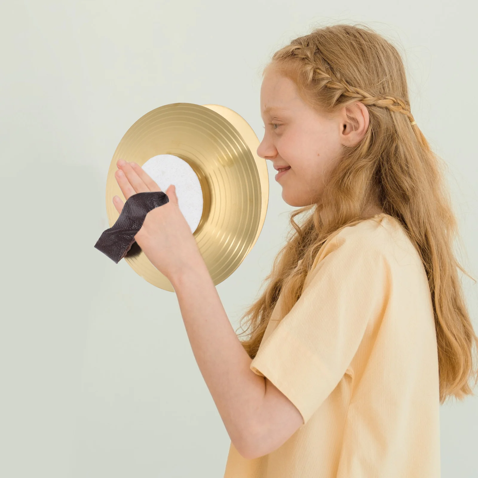 1 Pair Of Small Alloy Hand Cymbals Performance Band Percussion Musical Instrument for Baby Kids Early Musical Developmental Toy tibetan cymbals