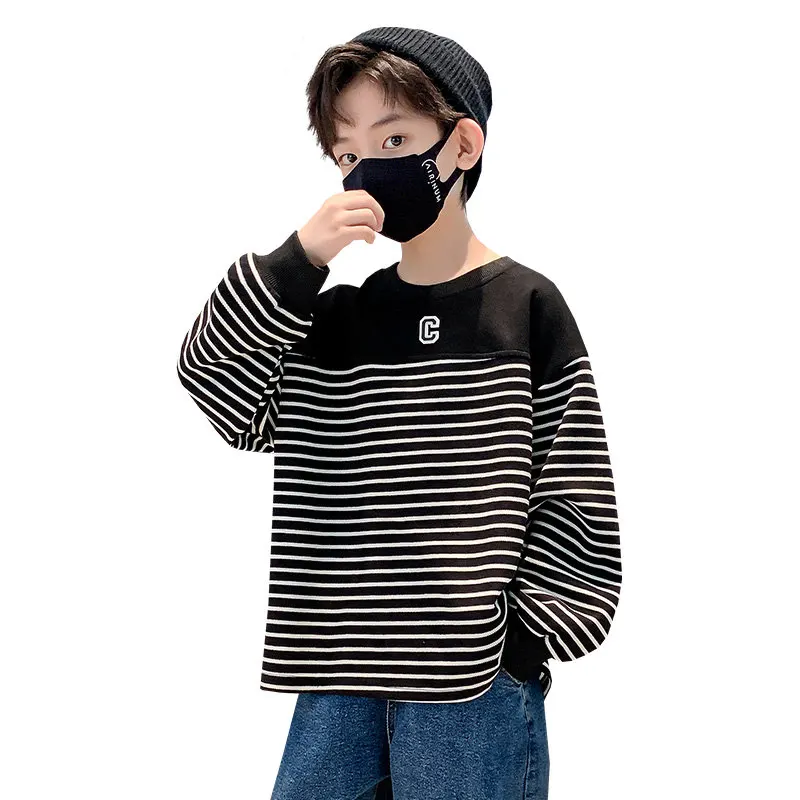 

Boys Autumn/Spring Long Sleeve T-Shirt New Fashion Children Cotton Sweatshirts Teen Boys Patchwork Tops Pullover Clothes 5-14Yrs