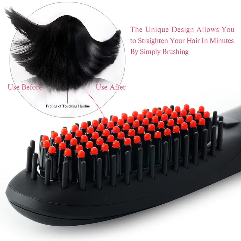 Second Generation OEM Private Label 2 in 1 Electric Fast Hair Brush Straightener Comb 4