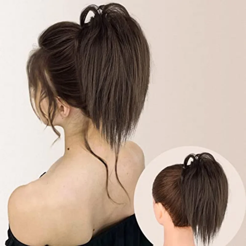 messy bun hair patch Women's claw clip bun synthetic messy hair bundle clip patch suitable for daily party use