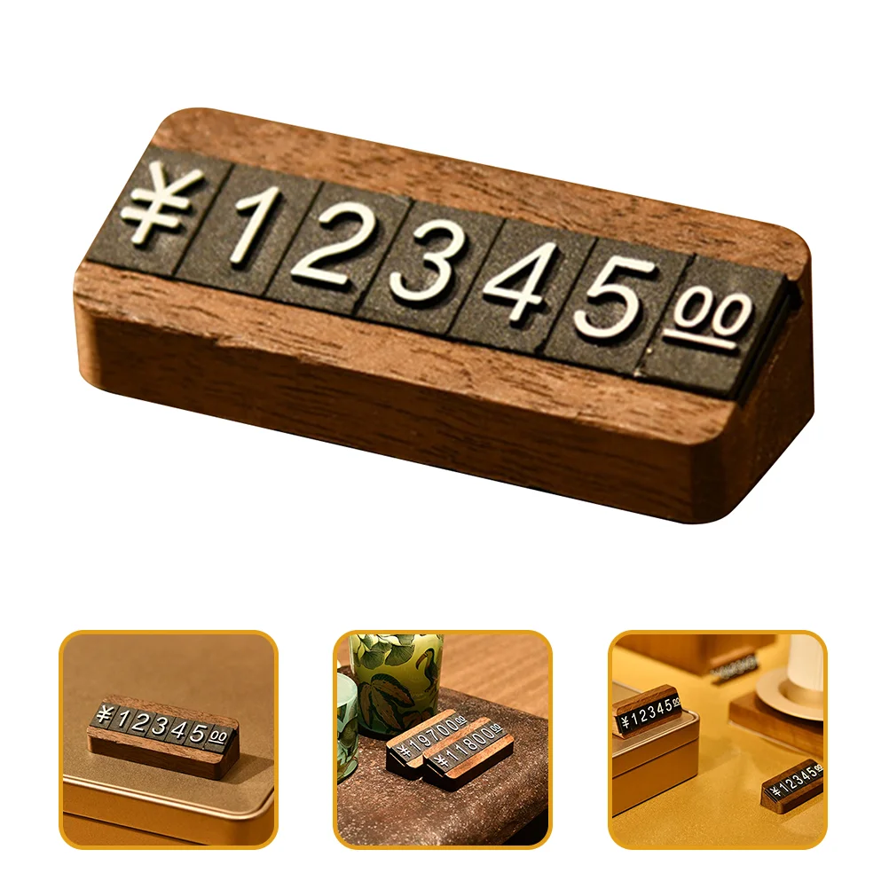 

Digital Grain Price Board Display Shelves Pricing Tags Jewelry for Arab Wood Cube Blocks Stand Retail Counter