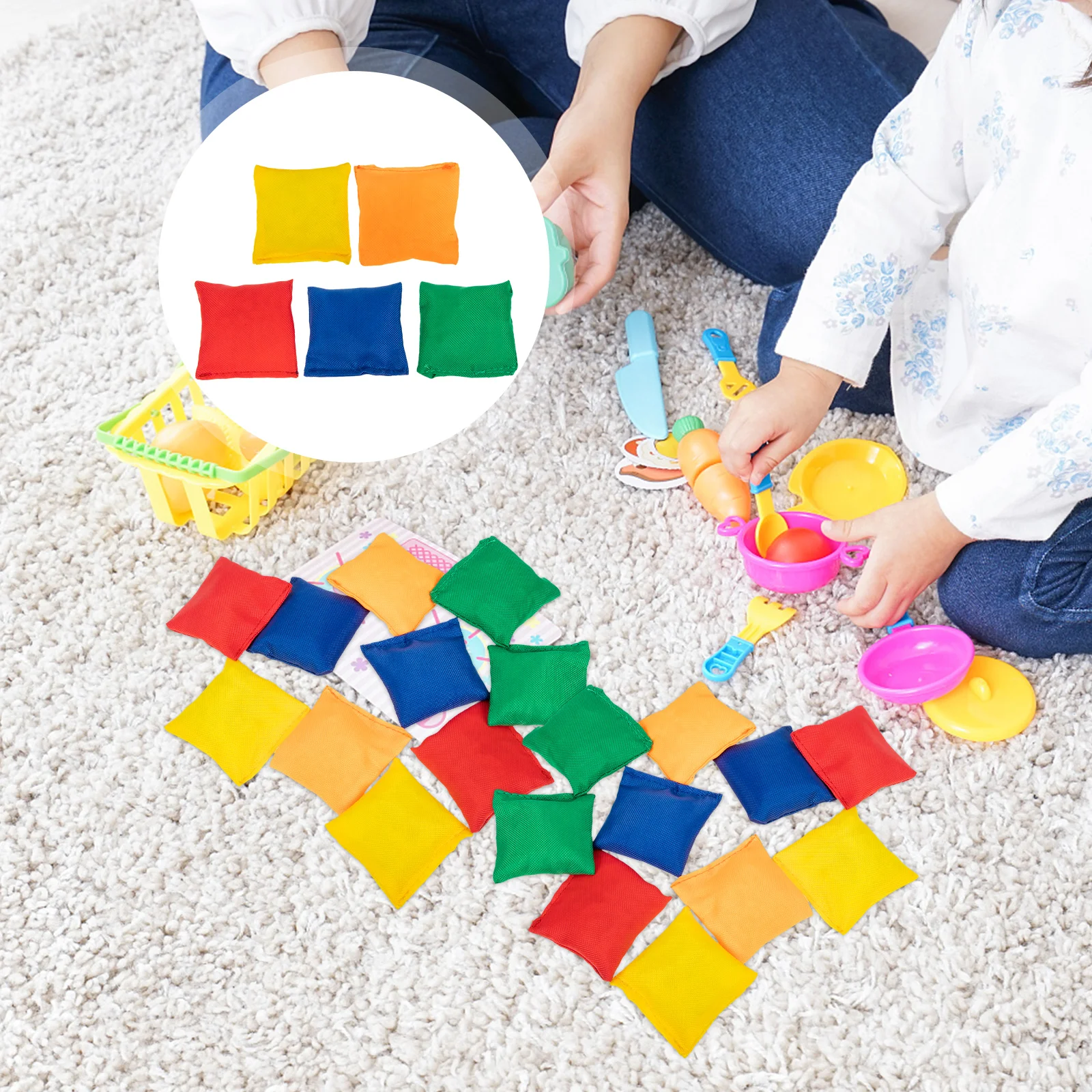 

10 Pcs Sand Throw Bean Bag Children's Toys Sandbags Throwing Kids Playthings Mini Canvas Portable Pupils