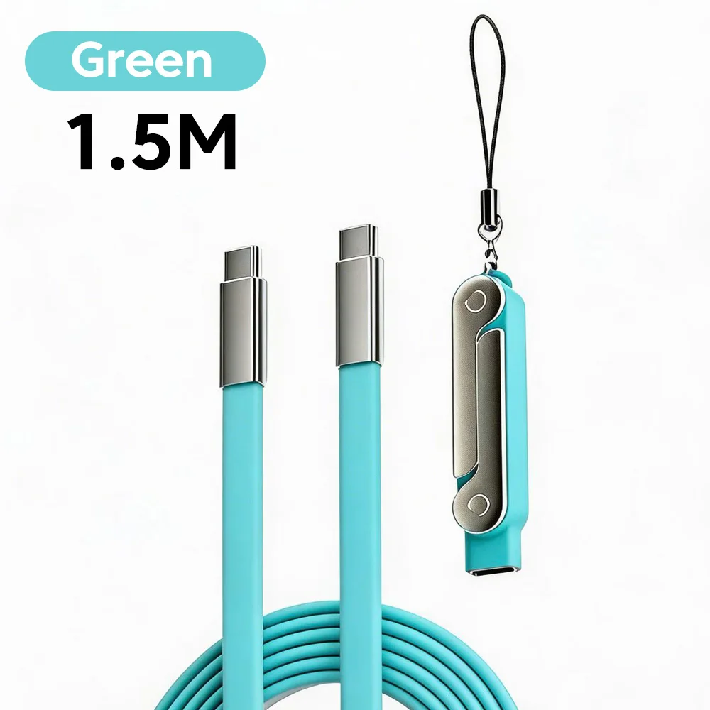 240W 2-in-1 USB C to Type C 고속 충전 접이식 브래킷 데이터 케이블 (아이폰 17, 원플러스용) 분리형 케이블 타입 C 어댑터