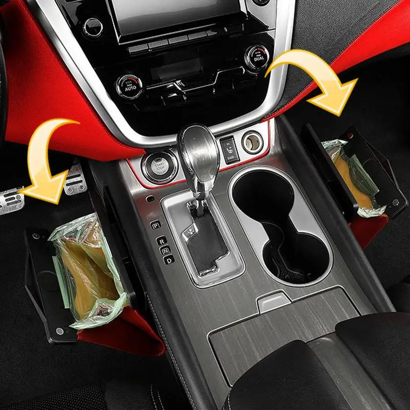 Smart LED Car Trash Can Water Resistant Garbage Bag For Car Foldable Garbage Bin Rubbish Bag PU Leather