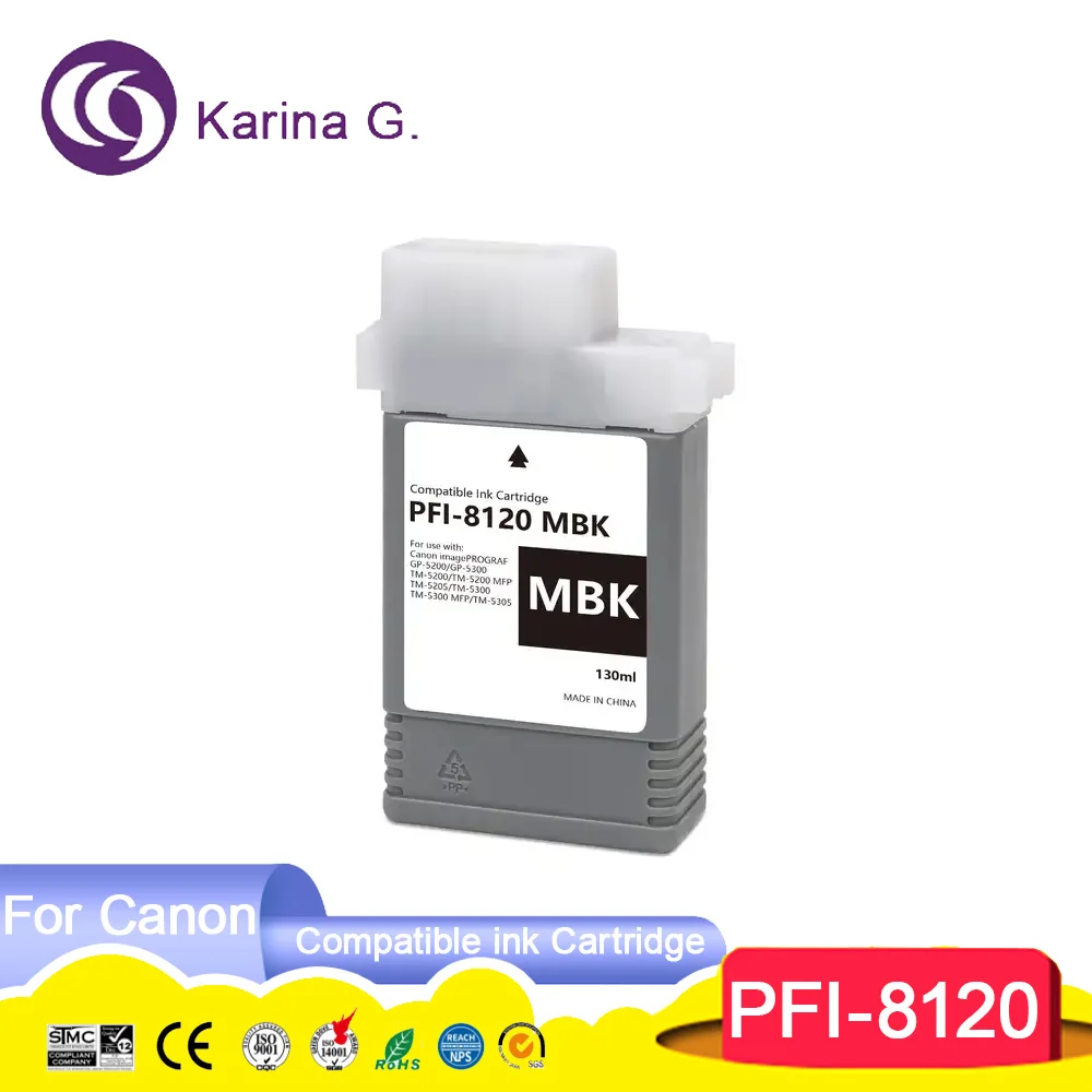 130ML/Pcs PFI-8120 Compatible Ink Cartridge With Pigment Ink For TM 5200 5205 5