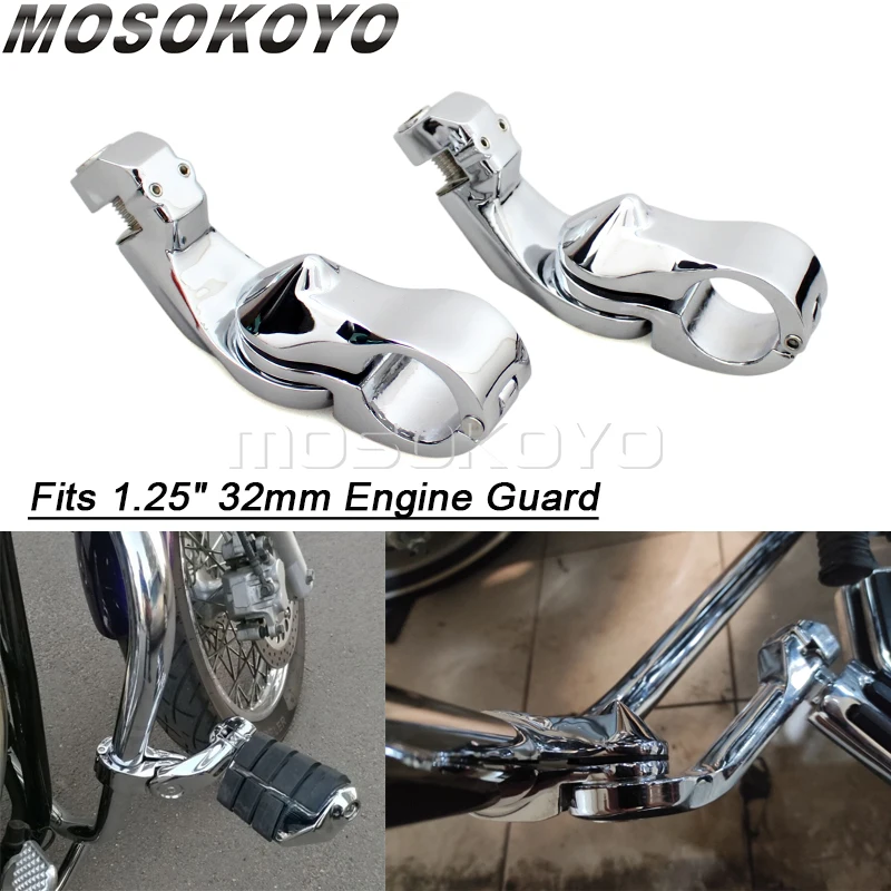 Highway Clamp 11/4" Foot Pegs Footrest Mount Bracket For Harley