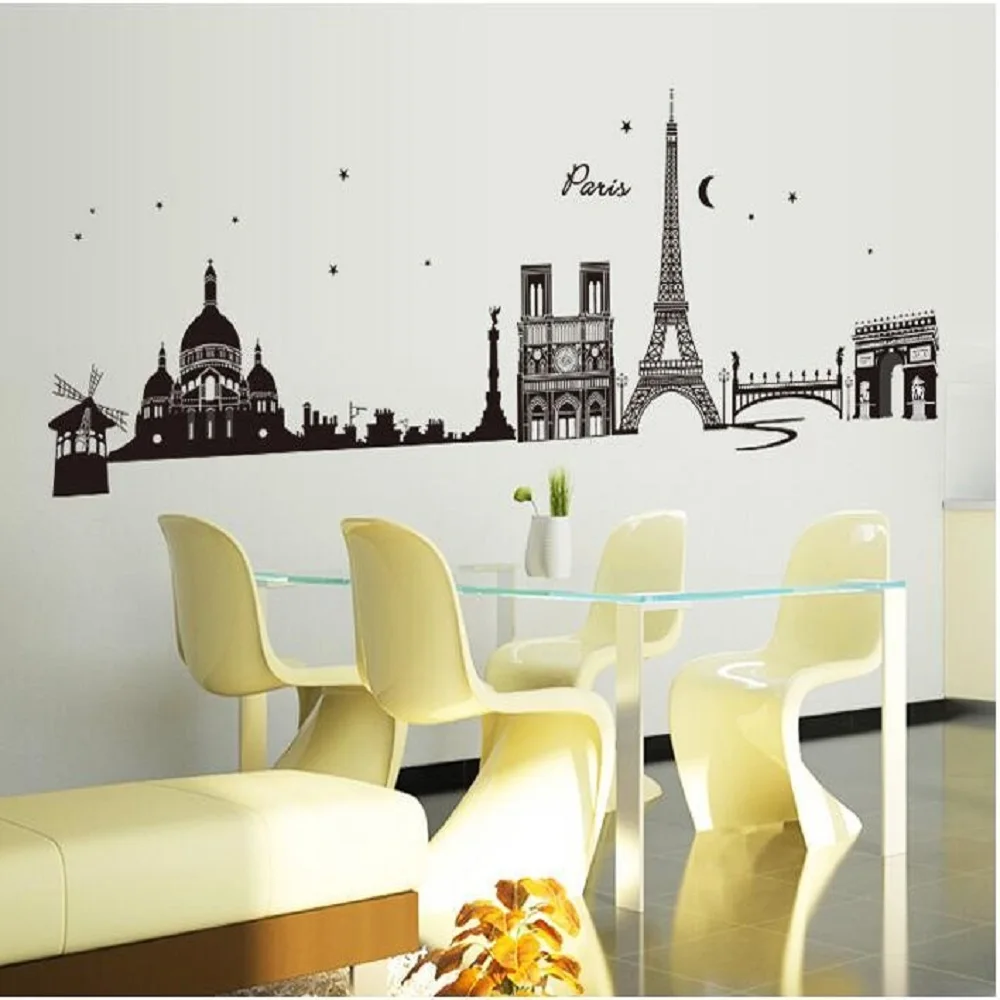 

Eiffel Tower background The Living Room The Bedroom Decorates The Fifth Generation Environmental Protection Wall Stickers