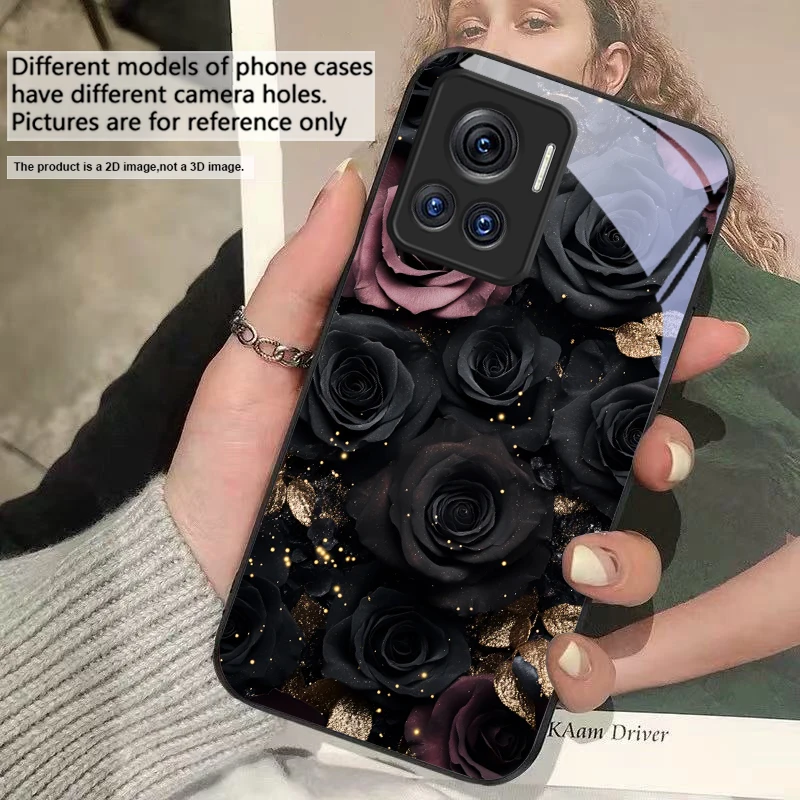 Wine Red Floral Petals Glass Phone Case